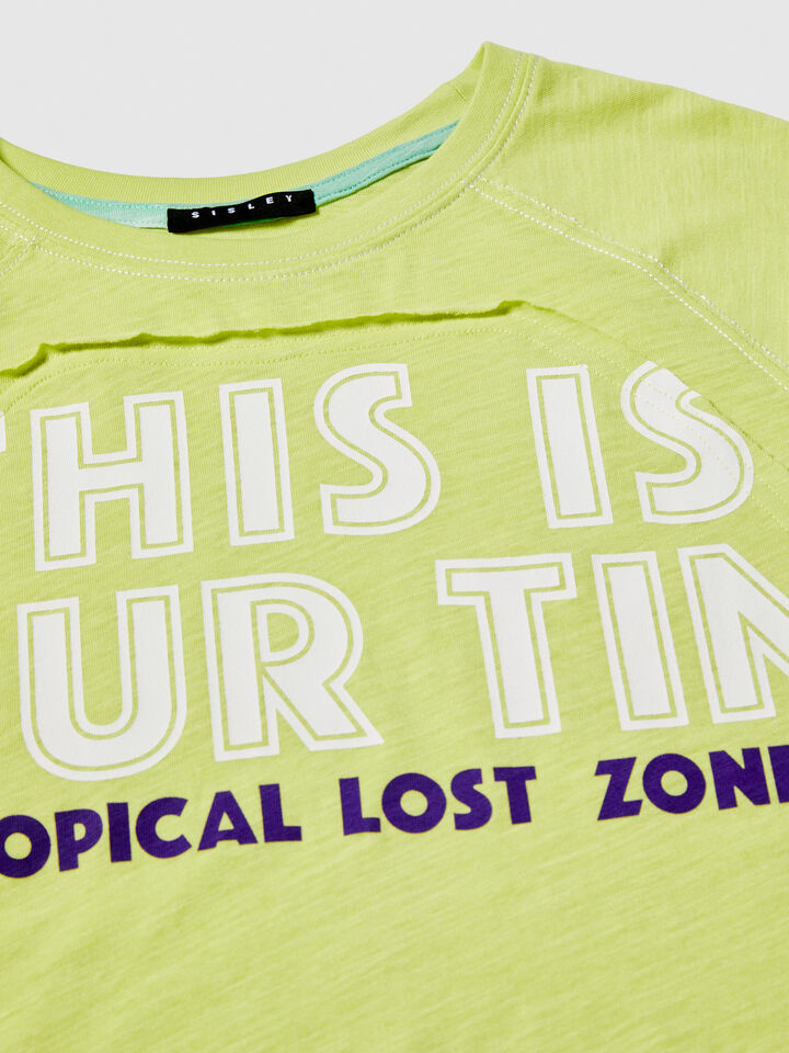 T-shirt with prints - boys' short sleeve t-shirts - Lime | Sisley Young image number 2